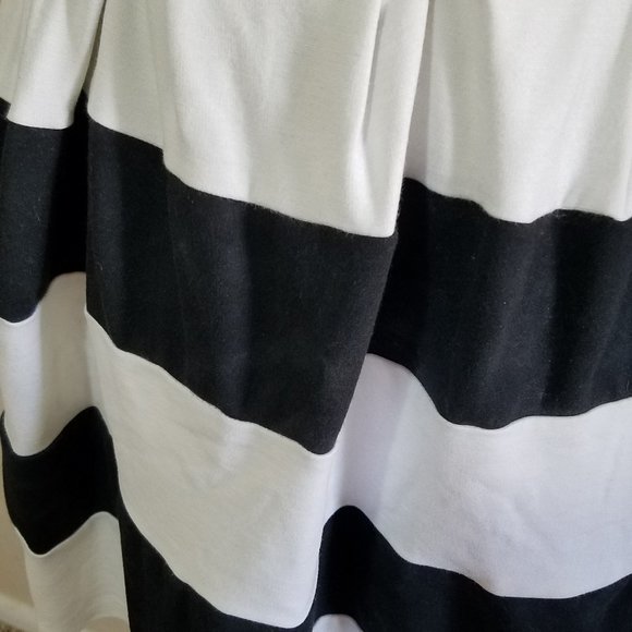 Forever 21 Dress Medium Black White Sleeveless Fit & Flare Cotton Pleated Junior - Picture 2 of 5